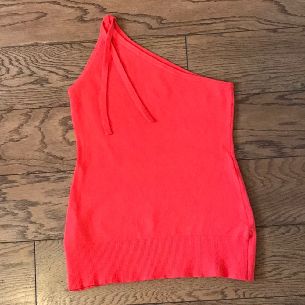 Joos Tricot one-shoulder fitted sweater.